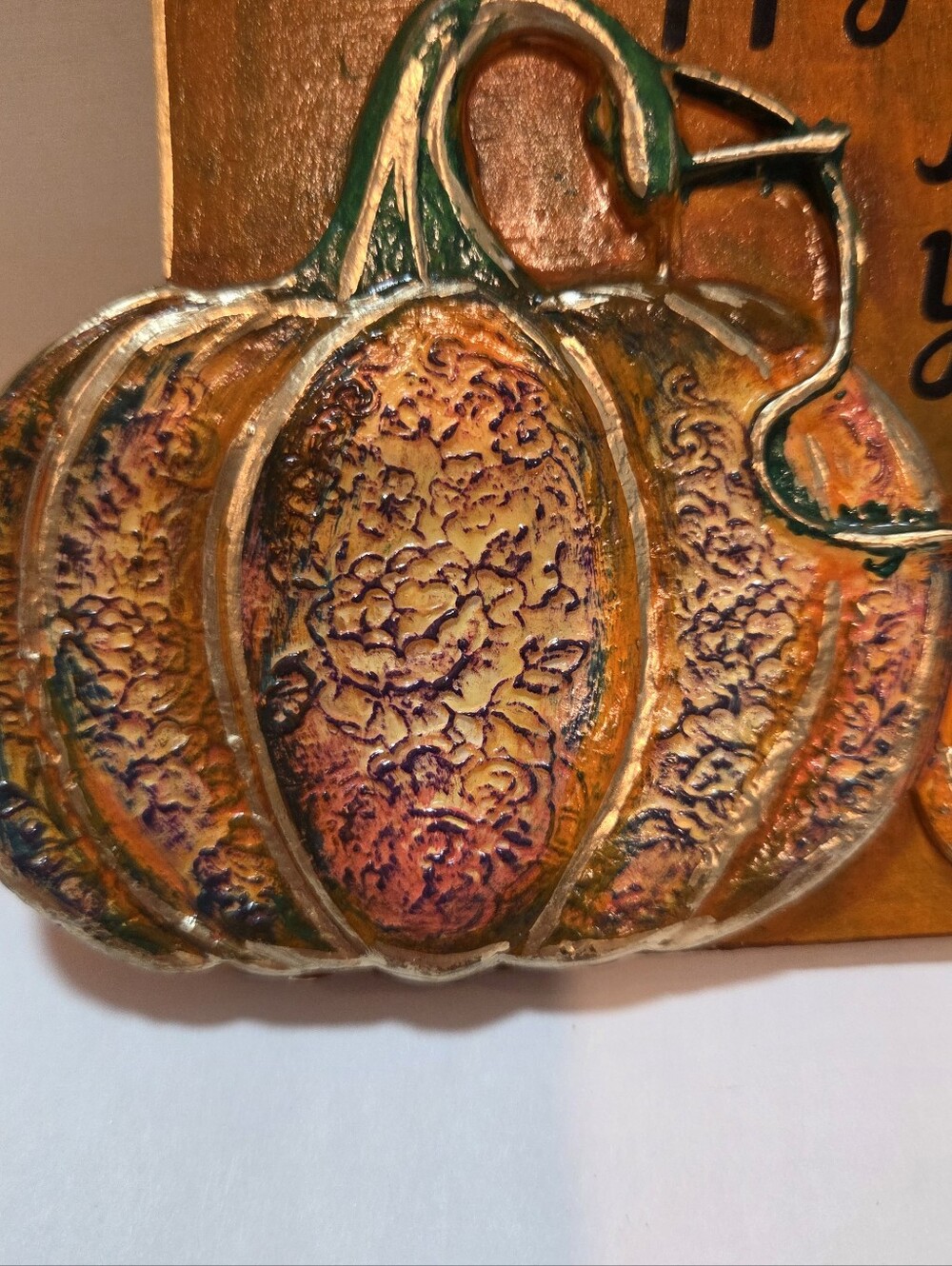 3D Handmade Decorative 'Happy Fall Y'all' Pumpkin Desk Sitter or Magnet! - Picture 3 of 14